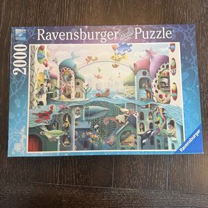 Ravensburger If Fish Could Walk 2000 Piece Jigsaw Puzzle Whimsical-COMPLETE